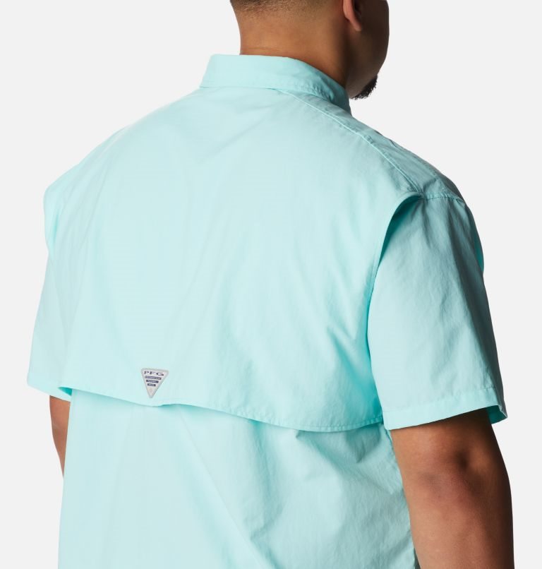 Men's Columbia PFG Bahama II Short Sleeve Shirts Turquoise | Plus Size CA-DC543